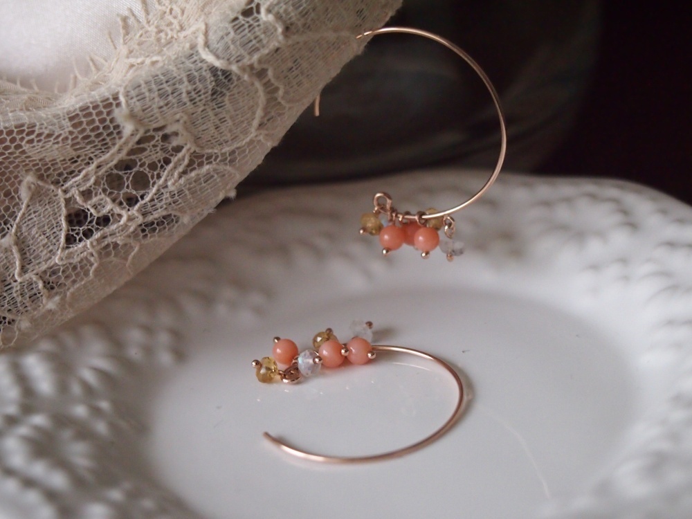 ピンク珊瑚天然石ブレスレット