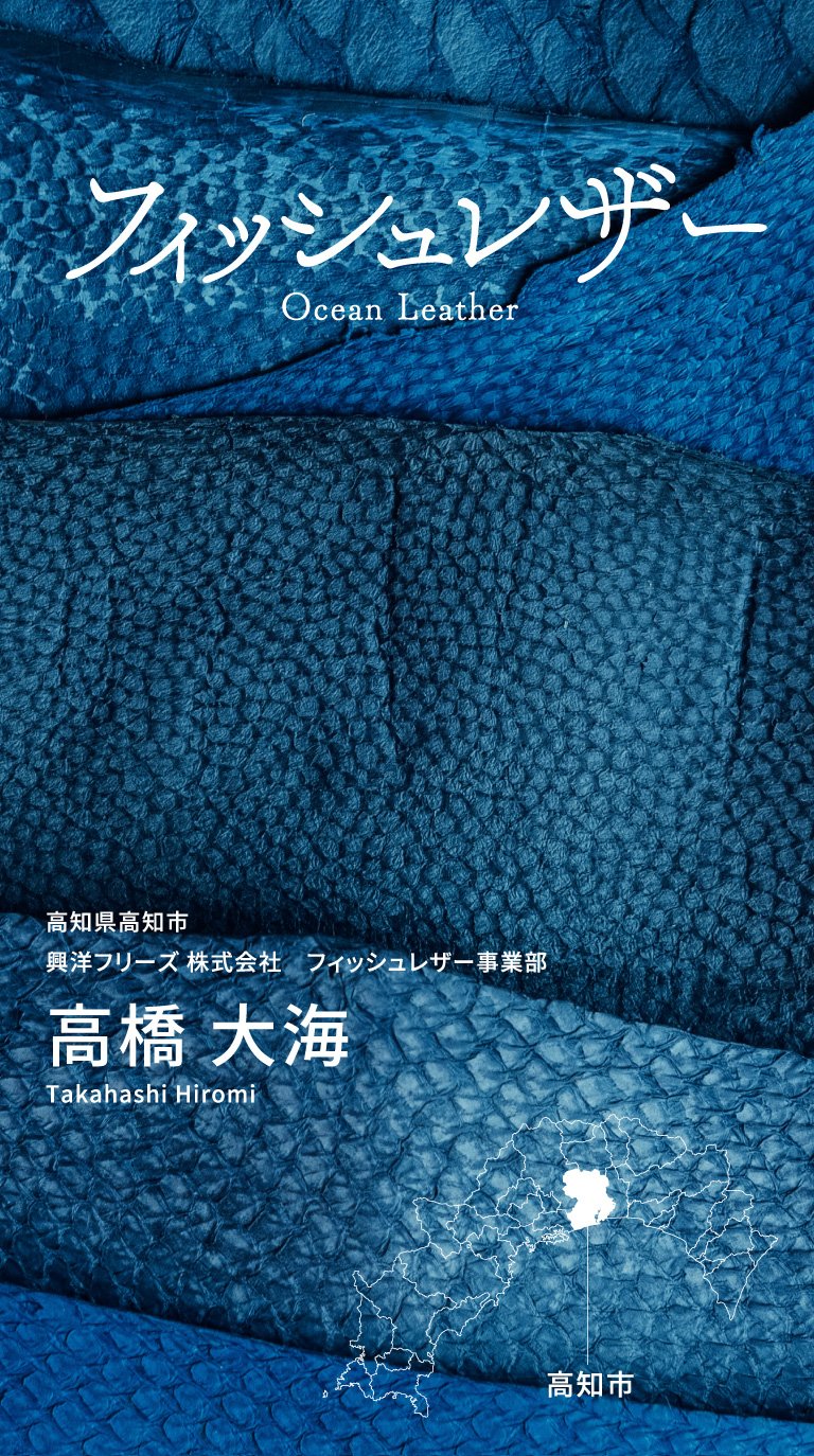 フィッシュレザー 高知県高知市 興洋フリーズ株式会社　フィッシュレザー事業部 高橋 大海